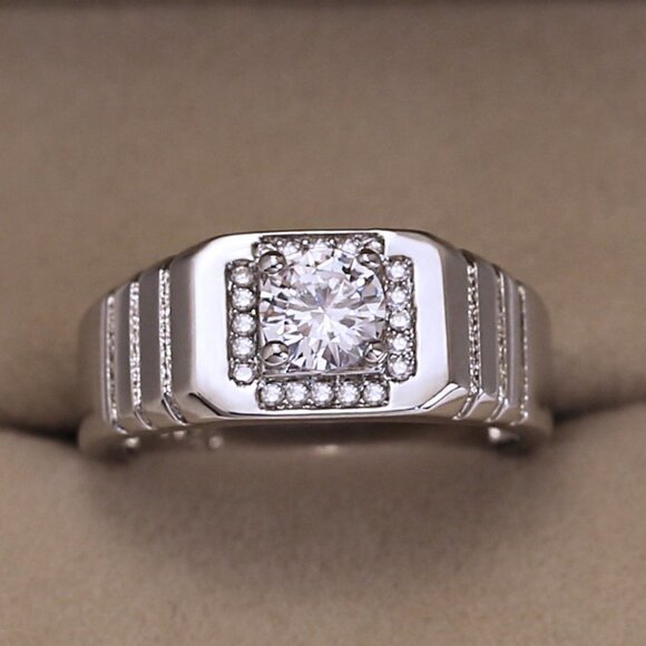 🎊 925 Silver Plated Round Shaped Cut CZ Fashionable Ring, FB16FA1101 - Picture 2 of 7